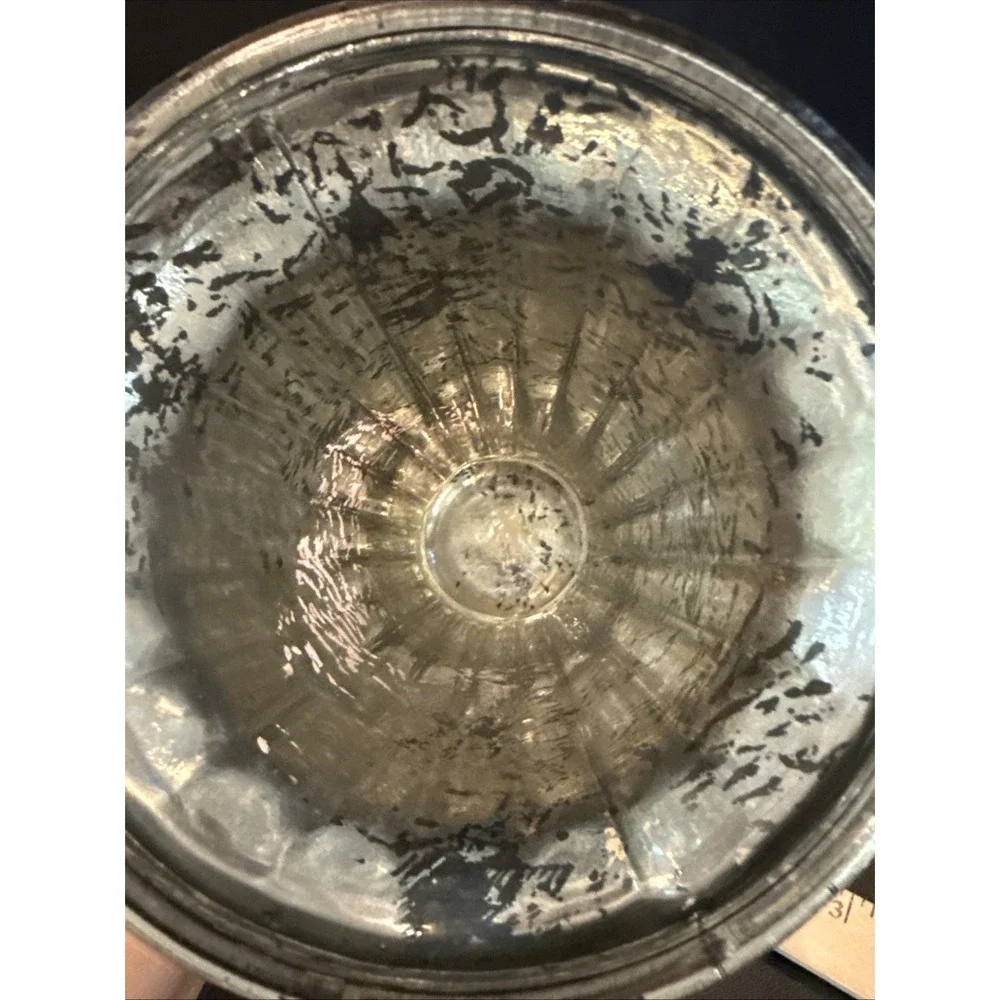 Mercury Silver Glass Flower Floral Vase Heavy Large‎ 10 Inch Home Decor